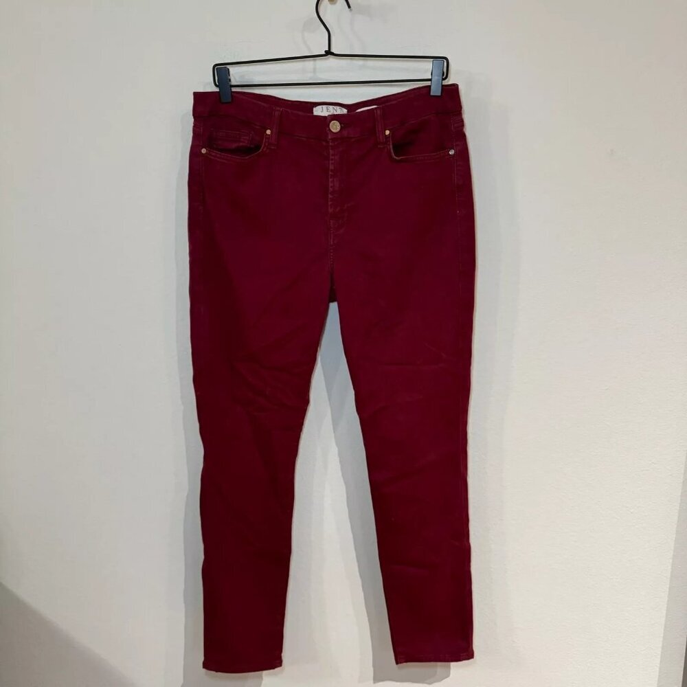Jen7 by 7 For All Mankind Military Ankle Skinny Pants Maroon